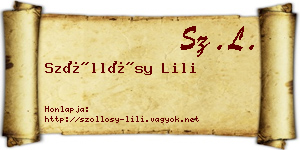 Szőllősy Lili névjegykártya